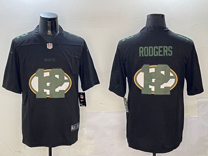 Men Green Bay Packers #12 Rodgers Black 2024 Nike Limited NFL Jersey style 0102->green bay packers->NFL Jersey